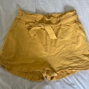 Cotton paper bag shorts